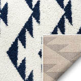 Edona Moroccan Tribal White Shag Soft Area Rug