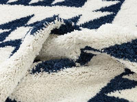 Edona Moroccan Tribal White Shag Soft Area Rug