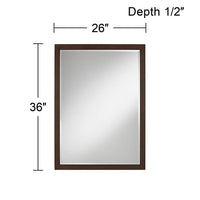 Possini Euro Metzeo 26" x 36" Bronze Rectangular Wall Mirror