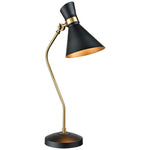 Virtuoso Matte Black and New Aged Brass Desk Lamp