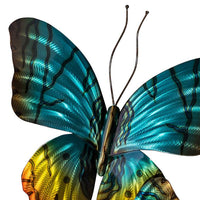 Sunset Moth Pair Turquoise 21" Wide Metal Wall Sculpture