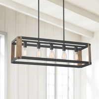 Cameron 36 1/4" Wide Black 5-Light Island Pendant Light