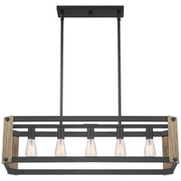 Cameron 36 1/4" Wide Black 5-Light Island Pendant Light