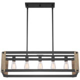 Cameron 36 1/4" Wide Black 5-Light Island Pendant Light