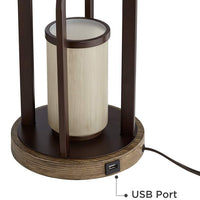 Will Bronze Table Lamp with USB Port and LED Night Light