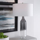 Natasha Light Gray and White Art Glass Table Lamp
