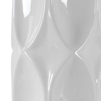 Sinclair Glossy White Geometric Ceramic Table Lamp