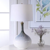 Eichler Cream Blue and Brown Ceramic Table Lamp