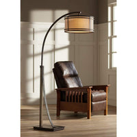Gentry Oil-Rubbed Bronze 2-Light Downbridge Arc Floor Lamp