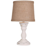 Randolph 12"H Distressed White Pedestal Accent Table Lamp
