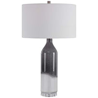 Natasha Light Gray and White Art Glass Table Lamp