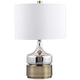 Como Chrome and Antique Brass Modern Accent Table Lamp