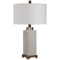 Irie Cream and Taupe Pedestal Ceramic Table Lamp