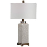 Irie Cream and Taupe Pedestal Ceramic Table Lamp