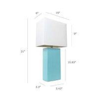 Elegant Designs Aqua Leather Table Lamp