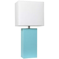 Elegant Designs Aqua Leather Table Lamp