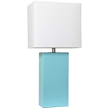 Elegant Designs Aqua Leather Table Lamp