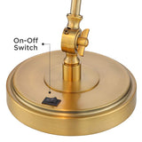 Wray Black Antique Brass Adjustable Desk Lamp with USB Port