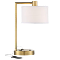 Colby Bronze Finish Desk Lamp with Outlet and USB Port