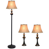 Elegant Designs Bronze 3-Piece Floor and Table Lamp Set