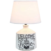 Simple Designs Welcome Home 13 3/4"H White Accent Table Lamp