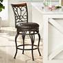 Trevi 26 1/2" Wood and Bronze Metal Swivel Counter Stool