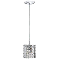 Possini Euro Lenke Chrome 6" Wide Modern Crystal Mini Pendant