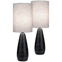 Quatro Modern Bronze Small Ceramic Table Lamp Set of 2