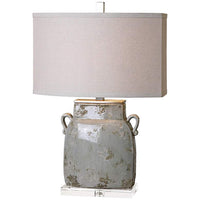 Melizzano Ivory Gray Ceramic Jug Table Lamp