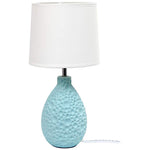 Simple Designs 14 1/4" High Blue Stucco Ceramic Oval Accent Table Lamp