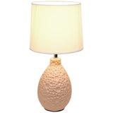 Simple Designs 14 1/4" High Pink Stucco Ceramic Oval Accent Table Lamp