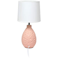 Simple Designs 14 1/4" High Pink Stucco Ceramic Oval Accent Table Lamp