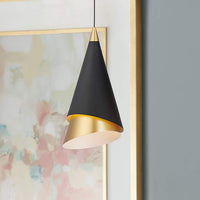 ET2 Mermaid 4 3/4"W Black and Gold LED Mini Pendant Light