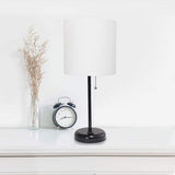 LimeLights 19 1/2" High Black Stick Accent Table Lamp with Outlet