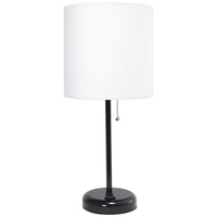 LimeLights 19 1/2" High Black Stick Accent Table Lamp with Outlet