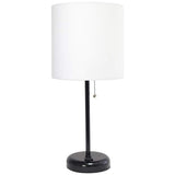 LimeLights 19 1/2" High Black Stick Accent Table Lamp with Outlet