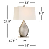 Royce Teardrop Metal Lamps Set of 2 with Table Top Dimmers