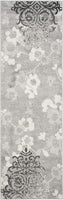 Silver and Ivory Contemporary Chic Damask Soft Area Rug