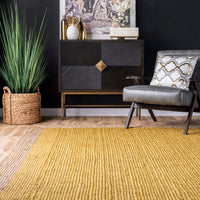Hand Woven Jute Area Rug yellow
