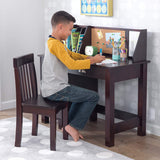 Wooden Study Desk for Children with Chair, Bulletin Board and Cabinets, Gift for Ages 5-10