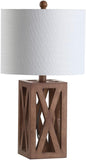 Stewart 21.5" Wood LED Lamp Brown