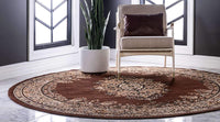 Traditional Medallion Brown Soft Area Rug