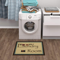 Laundry Collection Area Rug Brown Bordered