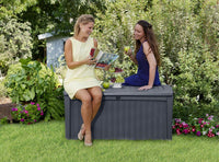 All Weather Outdoor Patio Garden Storage Bench Deck Box - 110 Gallon