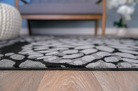 Floral Grey Black Area Rugs