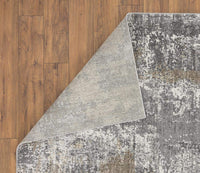 Euston Collection Grey Abstract Soft Area Rug