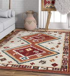 Moroccan Medallion Area Rug Red