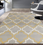 Trellis Gray/Grey Yellow Area Rug