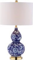 Lee 27" Ceramic Chinoiserie LED Table Lamp Blue/White