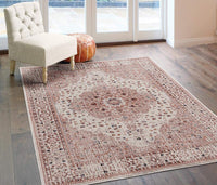 Waterloo Cream Oriental Soft Area Rug